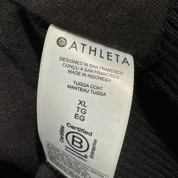 Athleta Tugga Jacket Black Sherpa Zip Up Coat Women’s XL - Picture 5 of 8